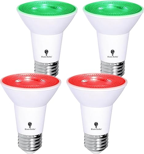 Vista 11 de BlueX PAR20 - Paquete de 4 bombillas LED moradas de inundación, 8 W (equivalente a 65 vatios), regulables, luces LED moradas con base E26, Púrpura