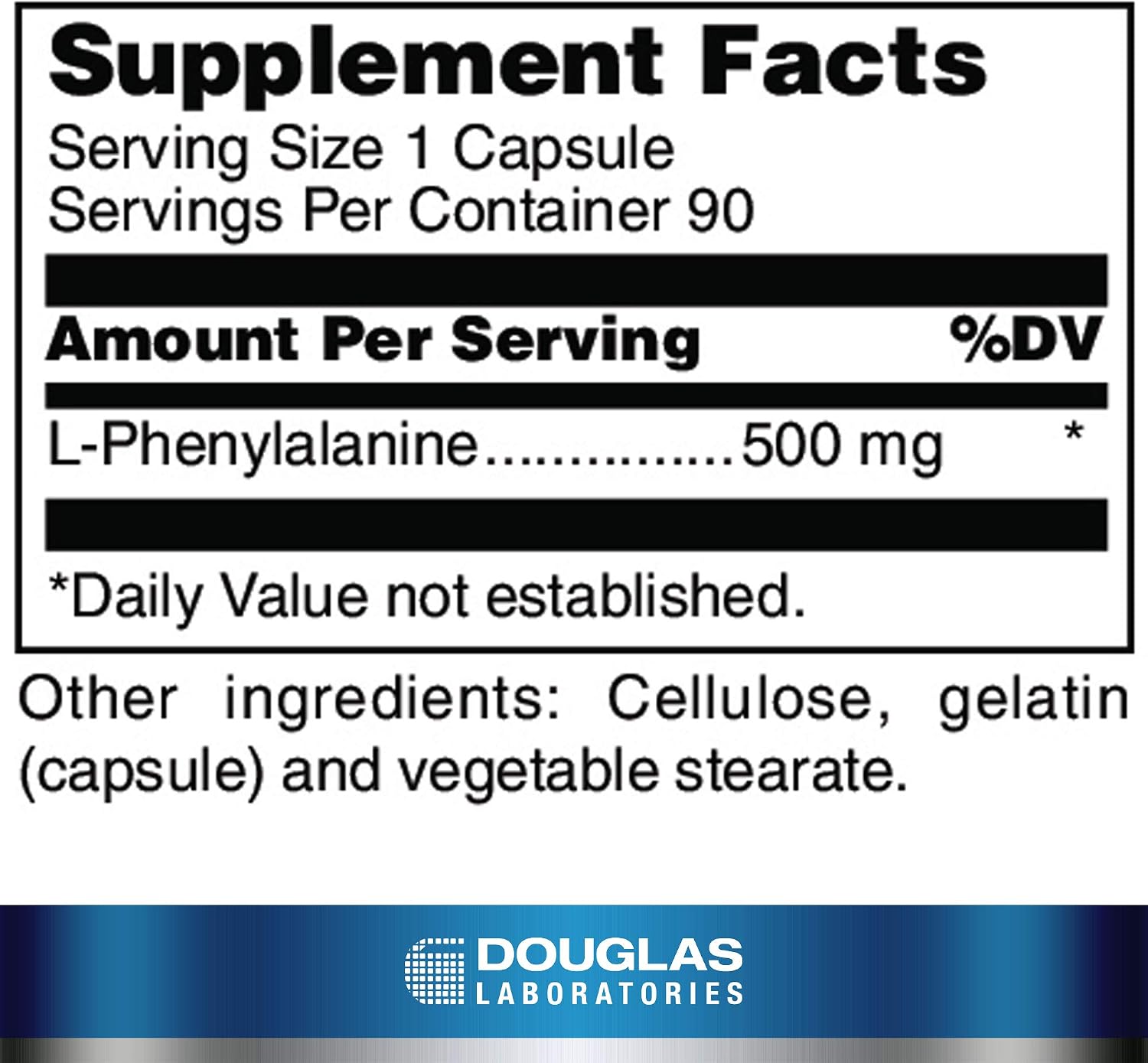 Douglas Laboratories L-Phenylalanine 500 mg. | Amino Acid to Support Feelings of Well-Being | 90 Capsules