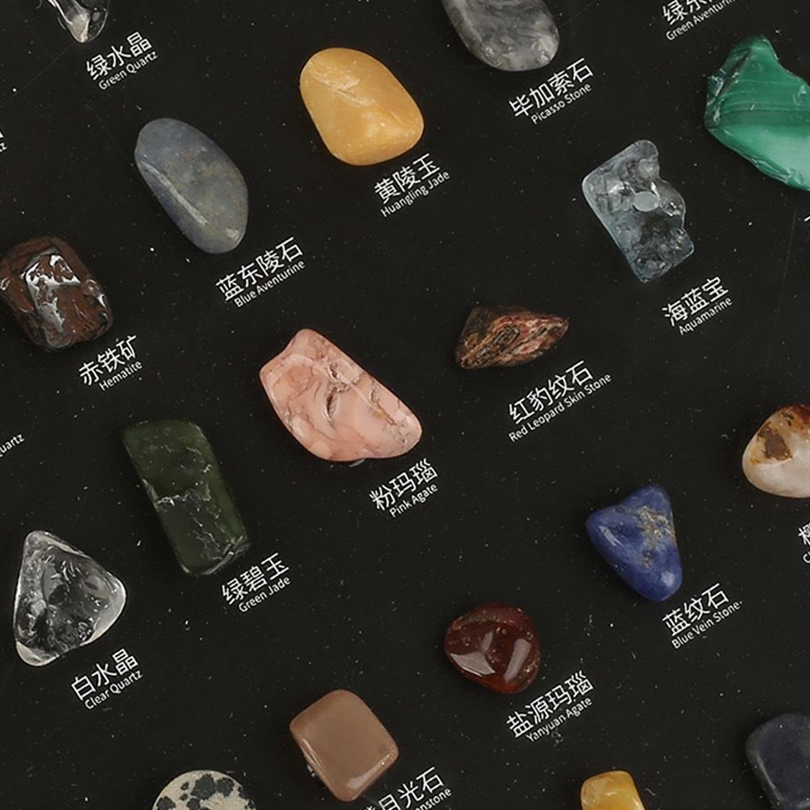 Mineral Collection 100-Piece Collectible – Home Decor Mineral Rocks Frame | Mineral Rocks Specimens Frame for Bedroom Study Desktop | Education Decoration Children Adults Mineral Collection 100-Piece