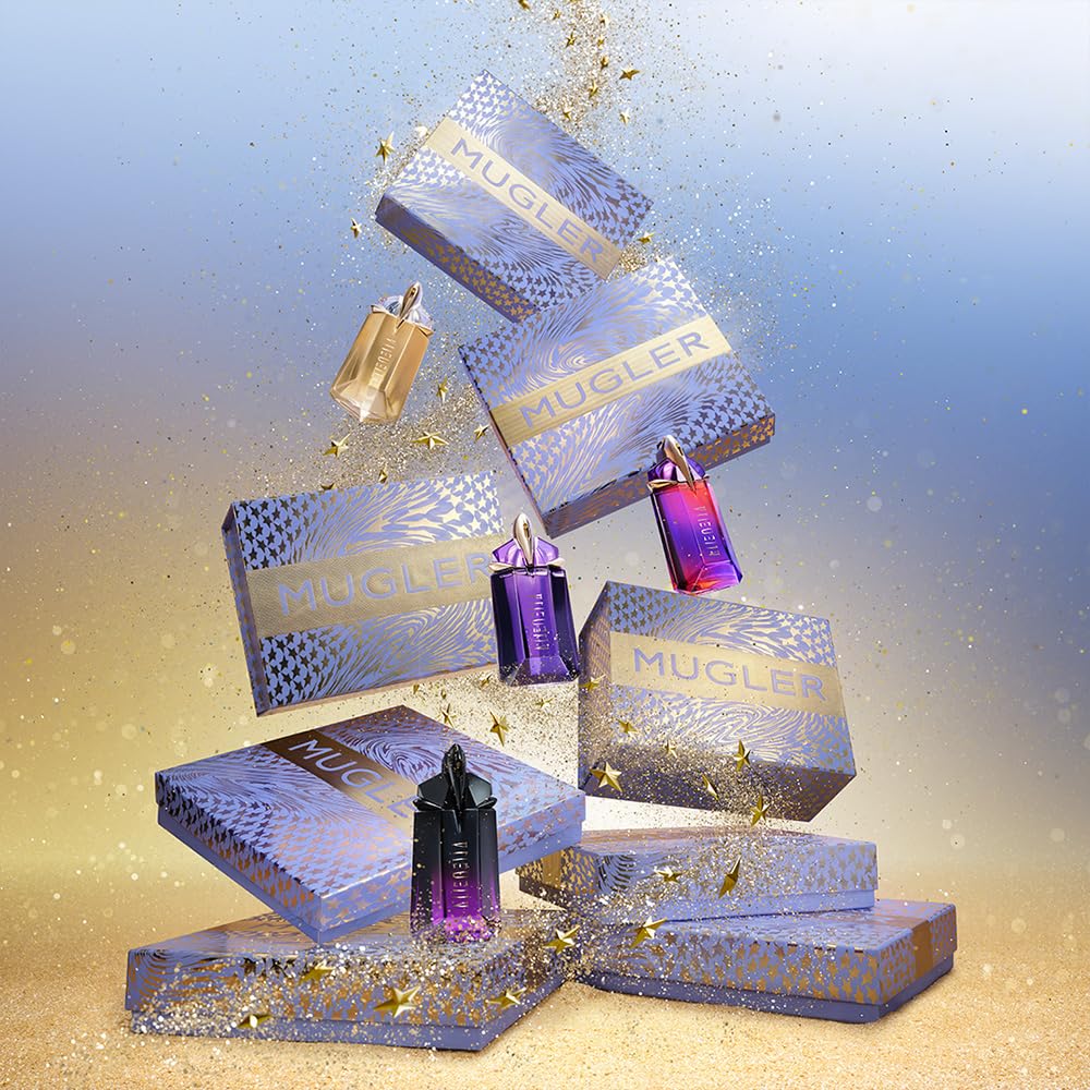MUGLER Cofanetto Alien, Eau de Parfum + Eau de Parfum e Lozione Corpo, Profumo Donna, Profumo Ambrato, Legnoso e Floreale, Fragranza Straordinaria, Ricaricabile, 60 ml + 10 ml + 50 ml