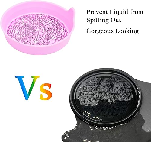 Miniatura 2 de Amooca Portavasos universales antideslizantes para automóvil, accesorios interiores de automóvil con diamantes de imitación de cristal, 2 unidades,