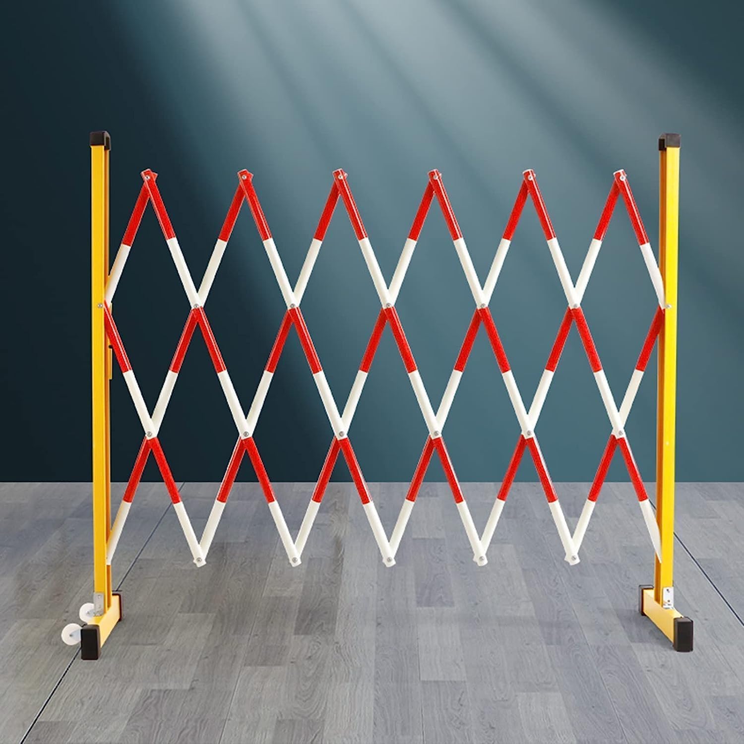 Barriere di Traffico retrattili, recinzioni Pieghevoli per Cantieri edili, Ideali per ascensori e Strade Esterne, barriera Metallica Estensibile, Rossa, 1,2 x 4 m, soluzi