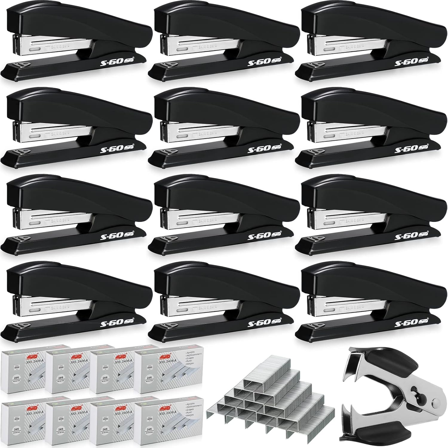 21 Pieces Stapler Pack 12 Pcs Plastic Staplers for Desk