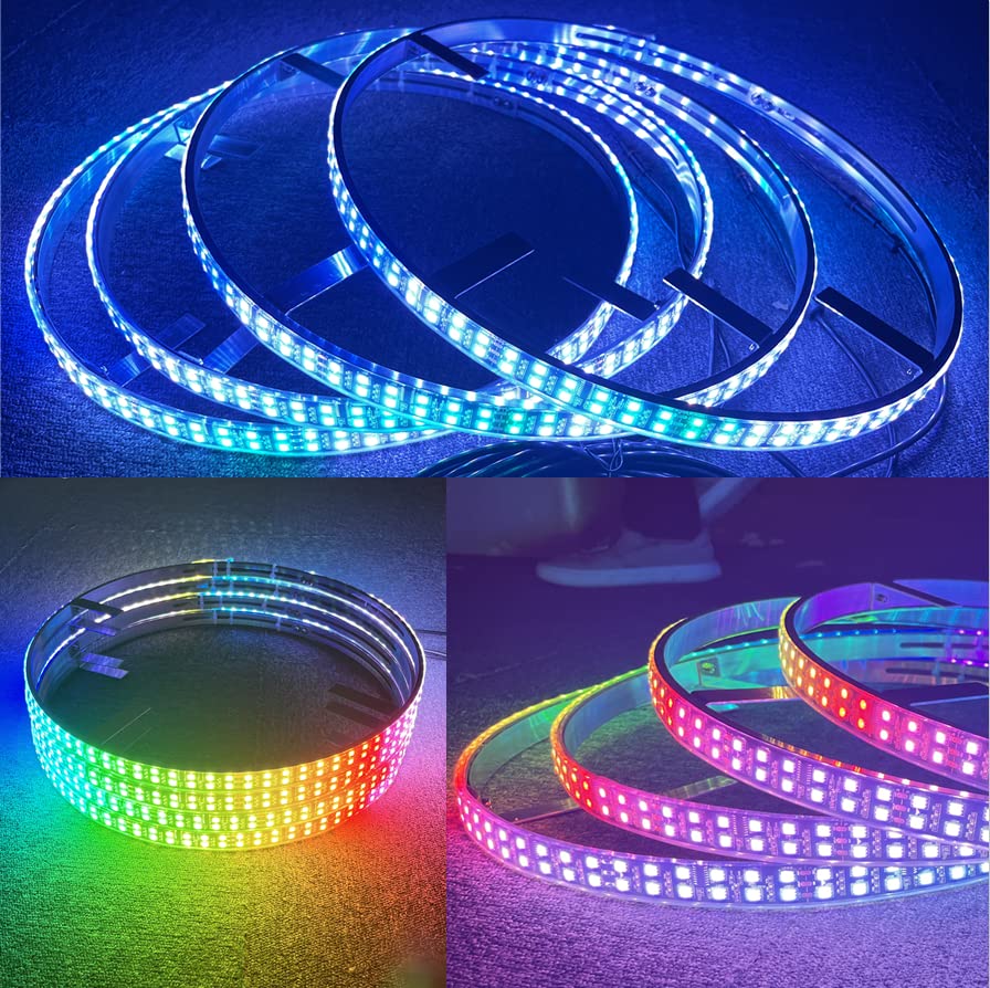 Photo 1 of NA Hundalights 17.5'' IP68 Brightest Double Row Dancing Dream Color Chasing Led Wheel Ring Light Flashing Strobe Rim Tire Lights Bluetooth Ctrl OFFROAD