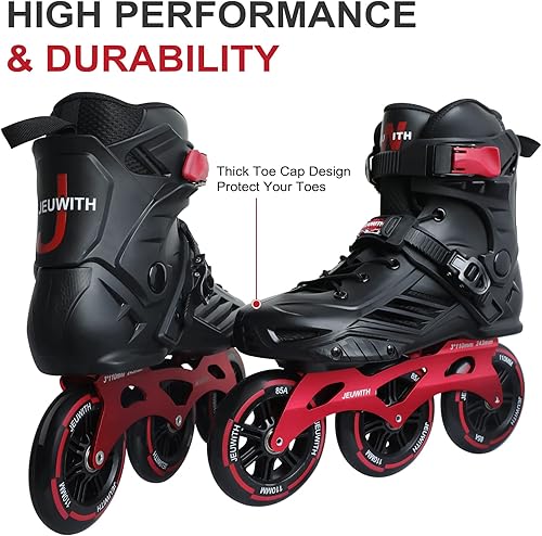 Miniatura 5 de Patines en línea, 3 ruedas de 4.331in para adultos, mujeres y hombres, patines de velocidad profesionales para actividades al aire libre unisex