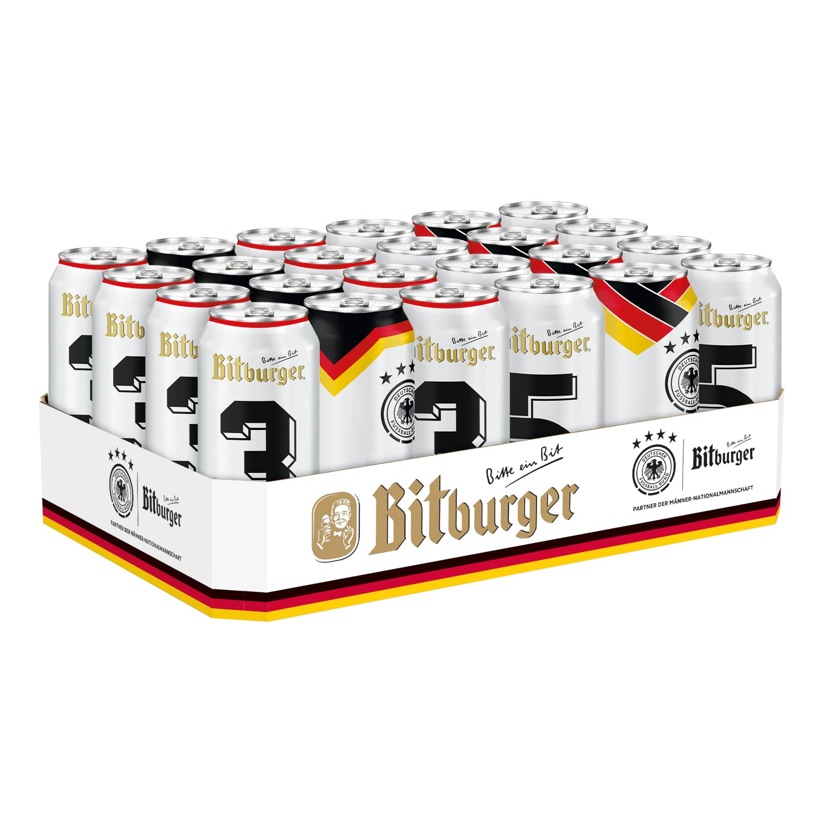 Bitburger Premium Pils - Dosen-Bier (24x 0,5l) - Leichter, Feinherber Pilsgenuss - Intensives Hopfenaroma - Nach Deutschem Reinheitsgebot gebraut - WM Edition: nur so lange der Vorrat reicht