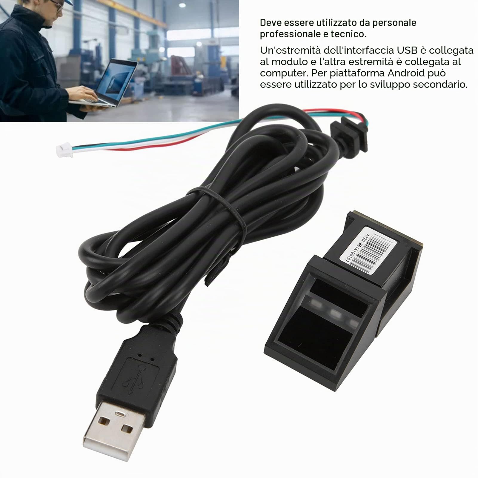 Zunate Lettore di Impronte digitali, Lettore di Impronte digitali biometrico USB, Lettore di Impronte digitali per PC, per/per Piattaforma