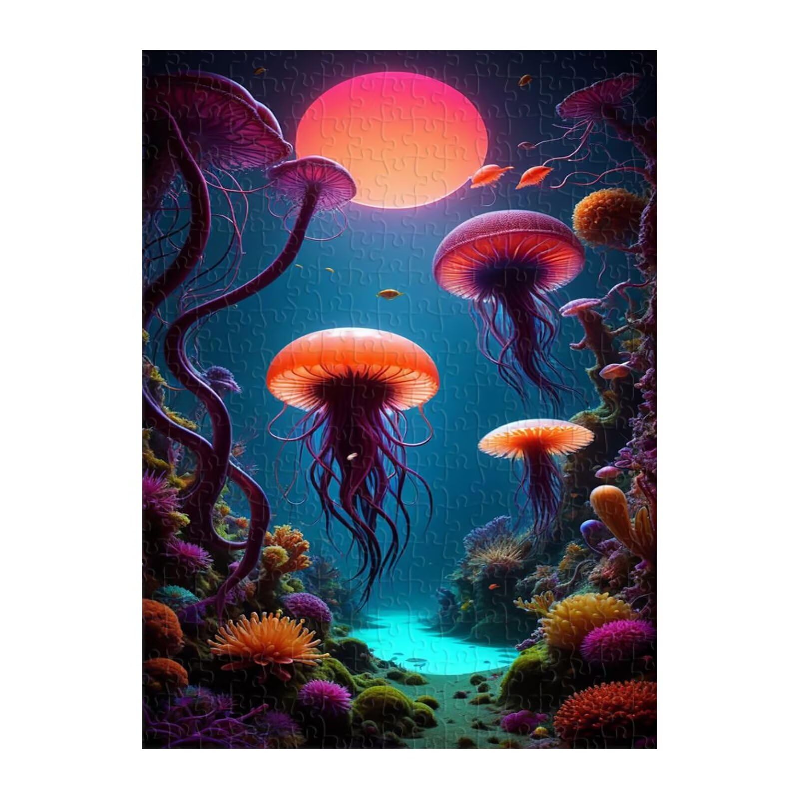 Puzzle 1500 elementów dla dorosłych, meduzy, korale, 87 x 57 cm, trudna gra edukacyjna, prezent dla mężczyzny i kobiety, 1500 elementów, puzzle dla dorosłych