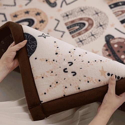 Miniatura 4 de Loartee Alfombra de juego Rainbow Kids  Alfombra de guardería de bebé de 1 pulgada de grosor, alfombra suave para gatear para niños pequeños, tapete