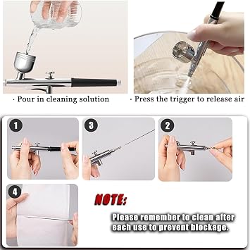 40PSI Airbrush Compressor Kit, Dual Action Non-Clogging Air Brush Set
