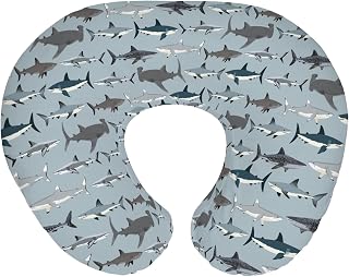 Sharks Boho Neutral Baby Nursing Pillow Covers for Boy Girl Sea Shark Species Nursery Pillowcase for Breastfeeding Pillows Marine Ocean Shark Lover Gifts Soft Stretchy Slipcovers for Newborn Infant