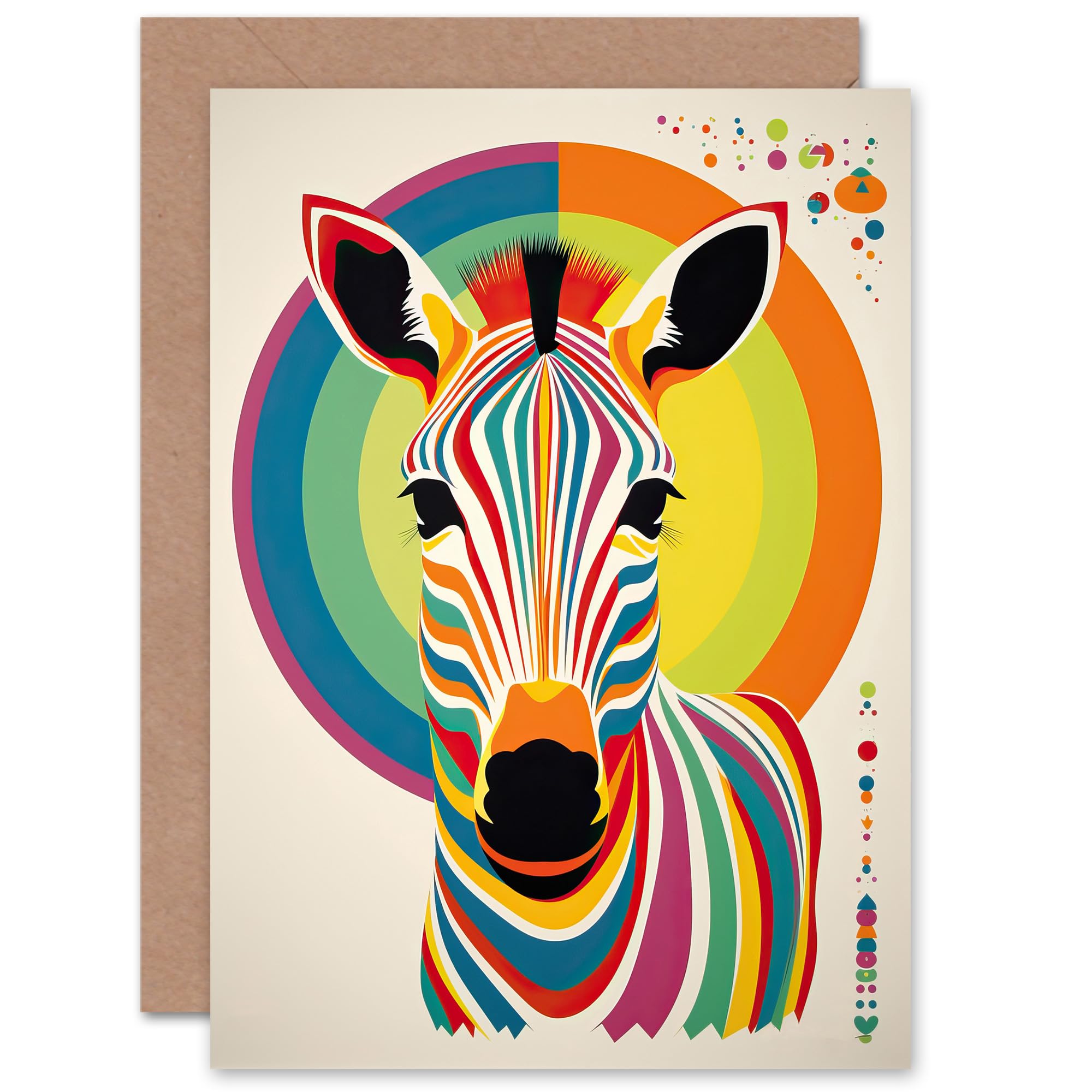 Artery8 Zebra Rainbow Birthday Greeting Card