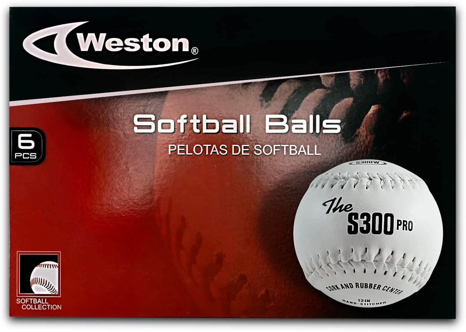 Weston Sport S300W Pro Softball, Slowpitch 12 Inches White 6-Pack