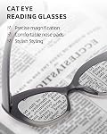 JM 3 Pack Cateye Reading Glasses, Blue Light Blocking Reader for women | Spring Hinge,One Piece Nose Pads,UV400