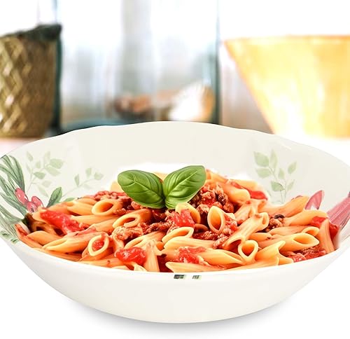 Miniatura 7 de Tudor Royal - Juego de vajilla redonda de porcelana de 12 piezas, servicio para 6, romero, flores de verano, platos, cuencos, brillante, juego de