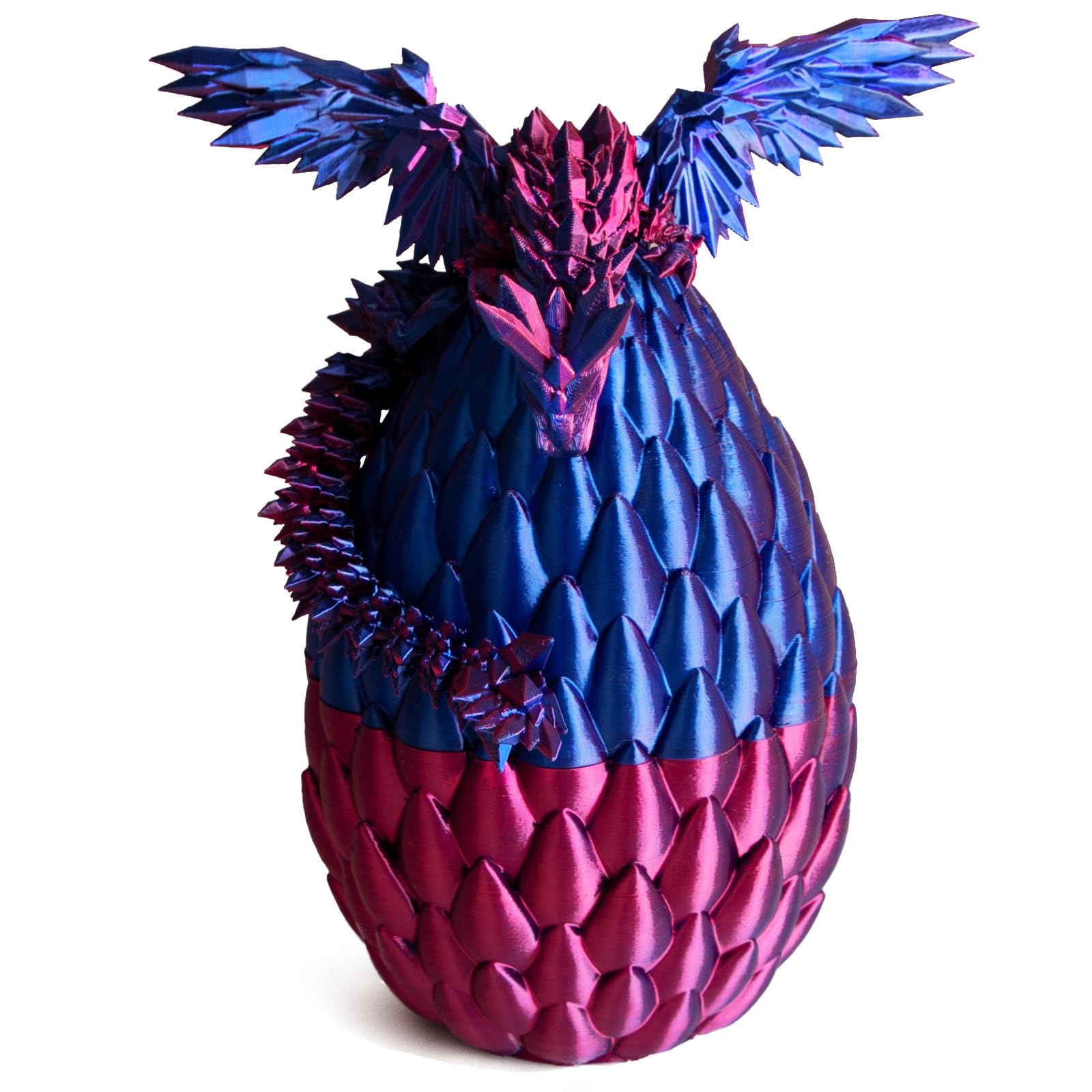 3D Printed Dragon Egg, Easter Dragon Eggs with Dragon Inside, Articulated Flexible 3D Printed Dragon in Egg Fidget Toy, Easter Basket Stuffers for Kids (Purple&Red)