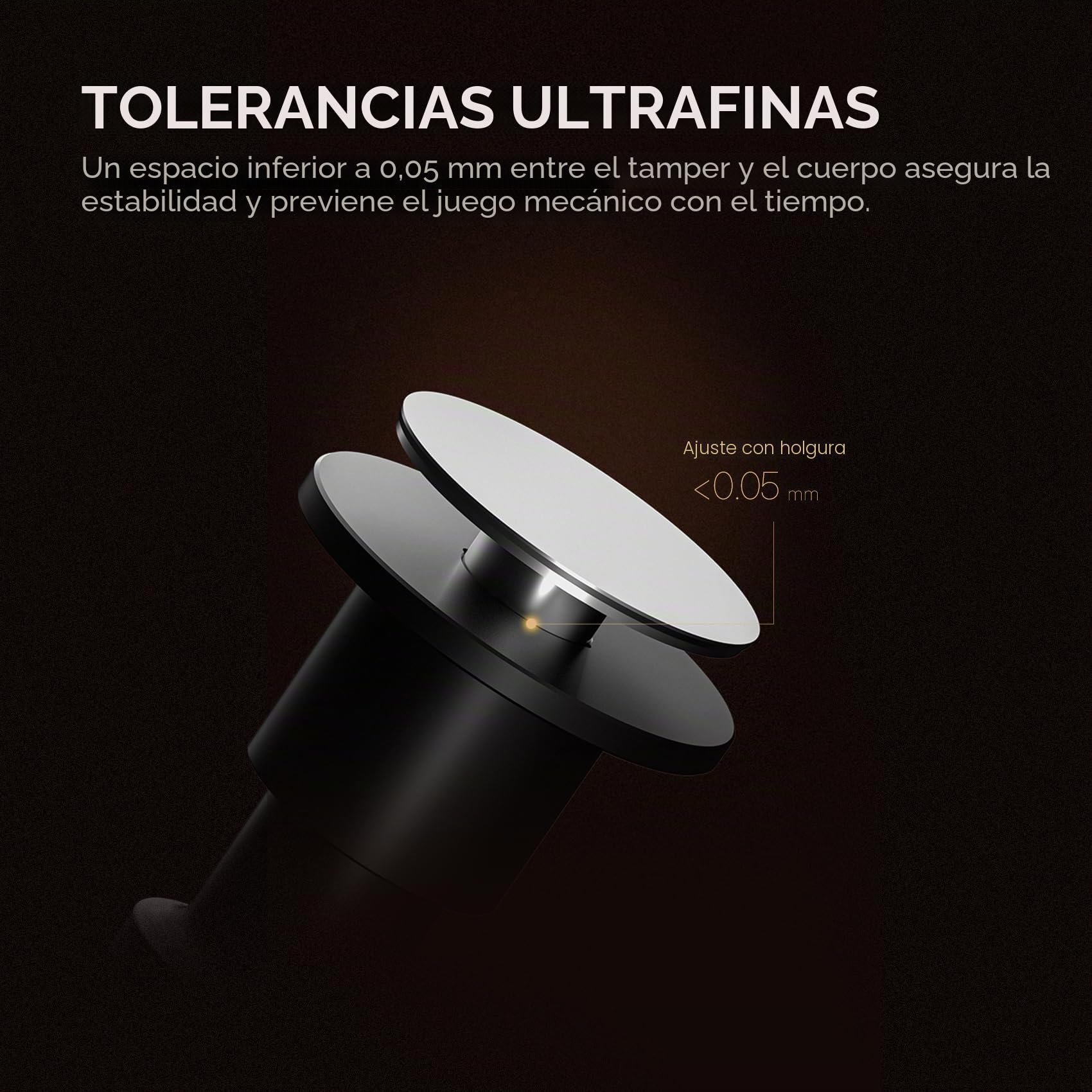 TIMEMORE Tamper de café de 58 mm - Tamper de espresso de impacto de acero inoxidable y aluminio con retroalimentación acústica para baristas, herramienta manual de tampado con resorte para
