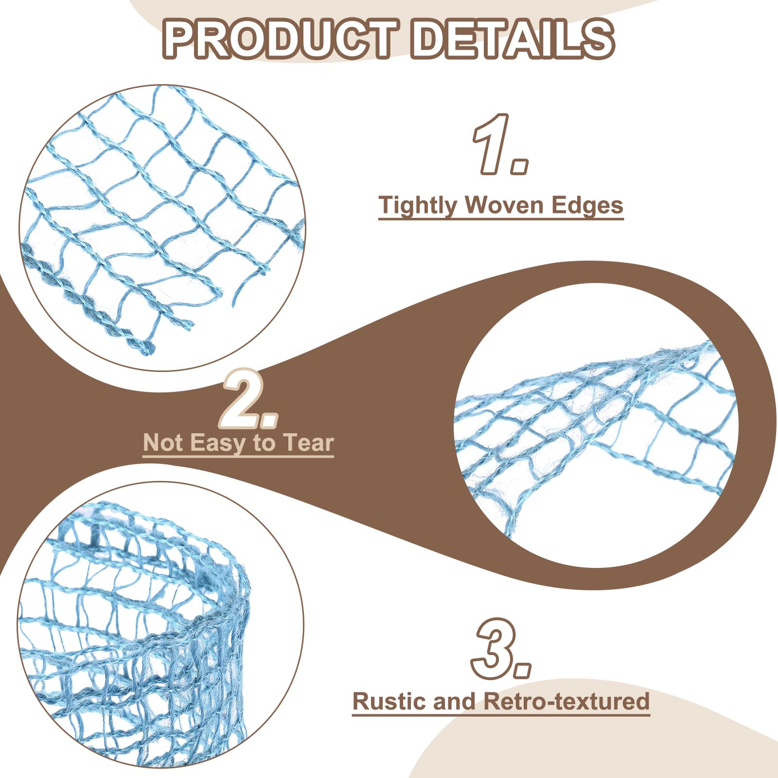 PATIKIL Mesh Burlap Wired Ribbon - Image 3