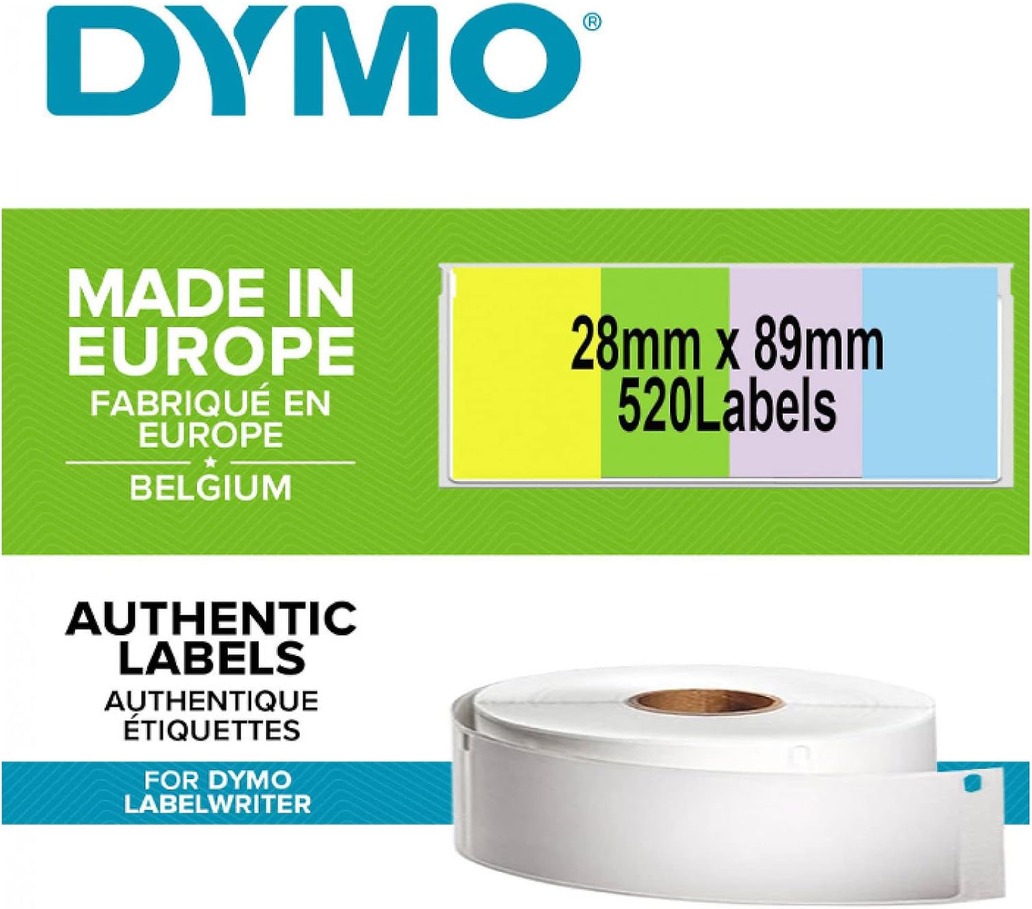 Dymo 1983172- LabelWriter Large Address Labels, Self-Adhesive, 36 mm x 89 mm, Roll of 260 - Black Print on White