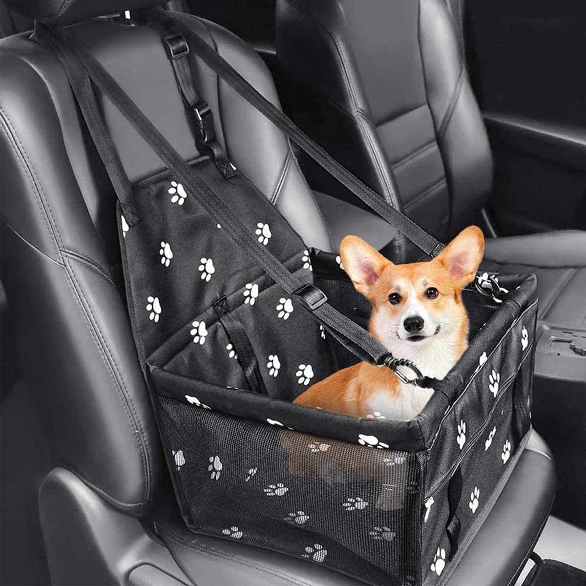 Trasportino Per Animali CAR-GO Con Base ISOFIX - Per Auto, Estensibile, Con Tracolla, Accesso Anteriore E Posteriore, Colore Grigio