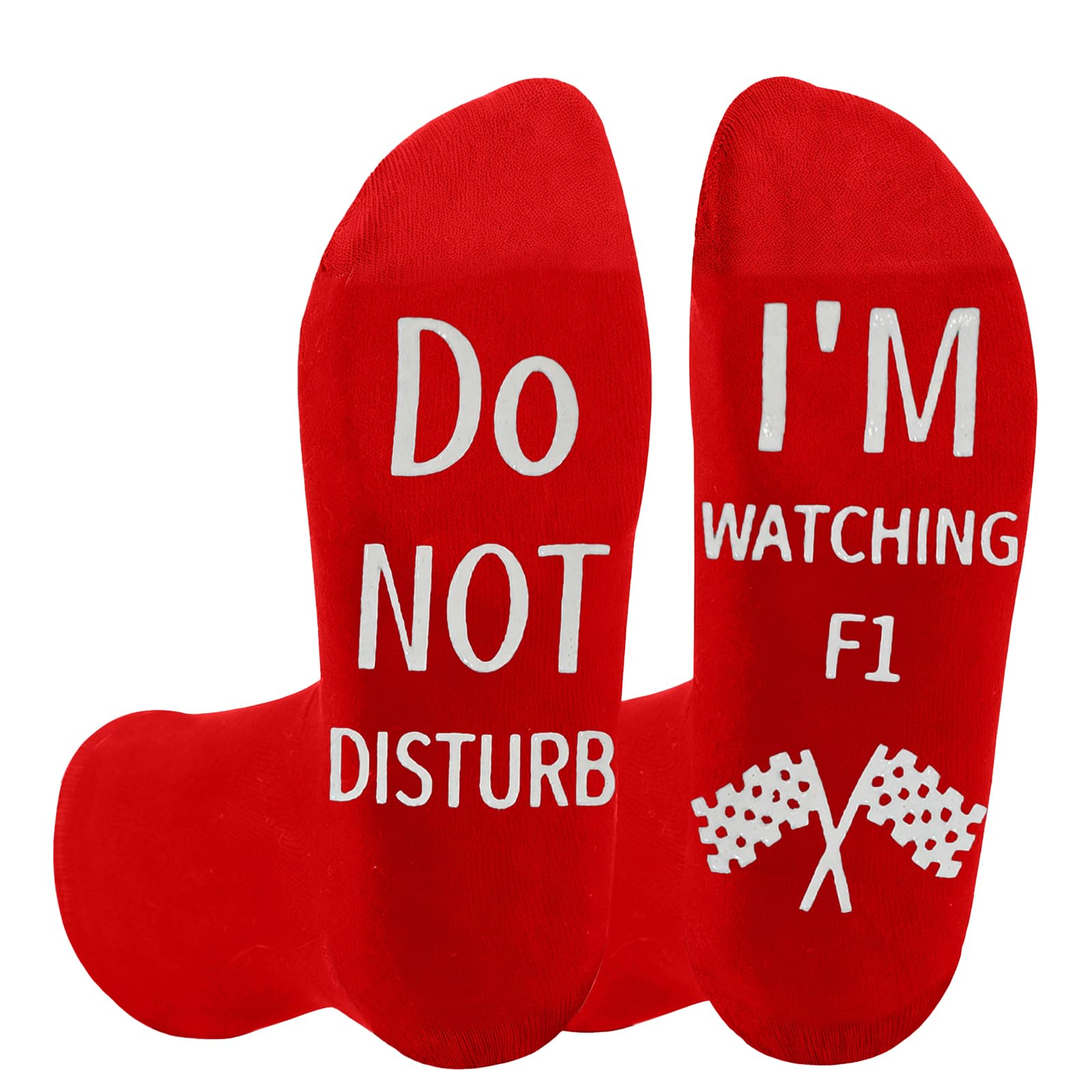 Śmieszne skarpety na prezent dla fanów F1, do Not Disturb I'm Watching F1 skarpety męskie prezent urodzinowy dla miłośnika F1 nowość wyścigi samochodowe fani prezenty