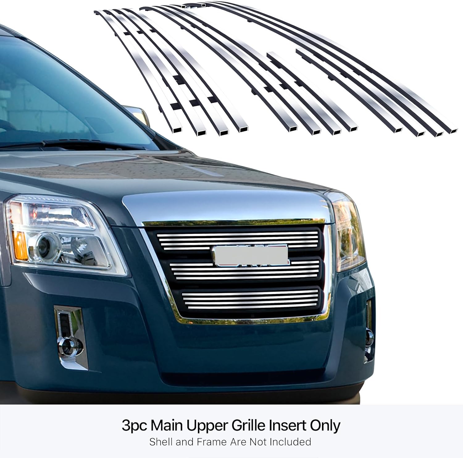 APS Compatible with GMC Terrain 2010-2015 Main Upper Stainless Steel SS Chrome Billet Front Grill Grille Insert G66754A
