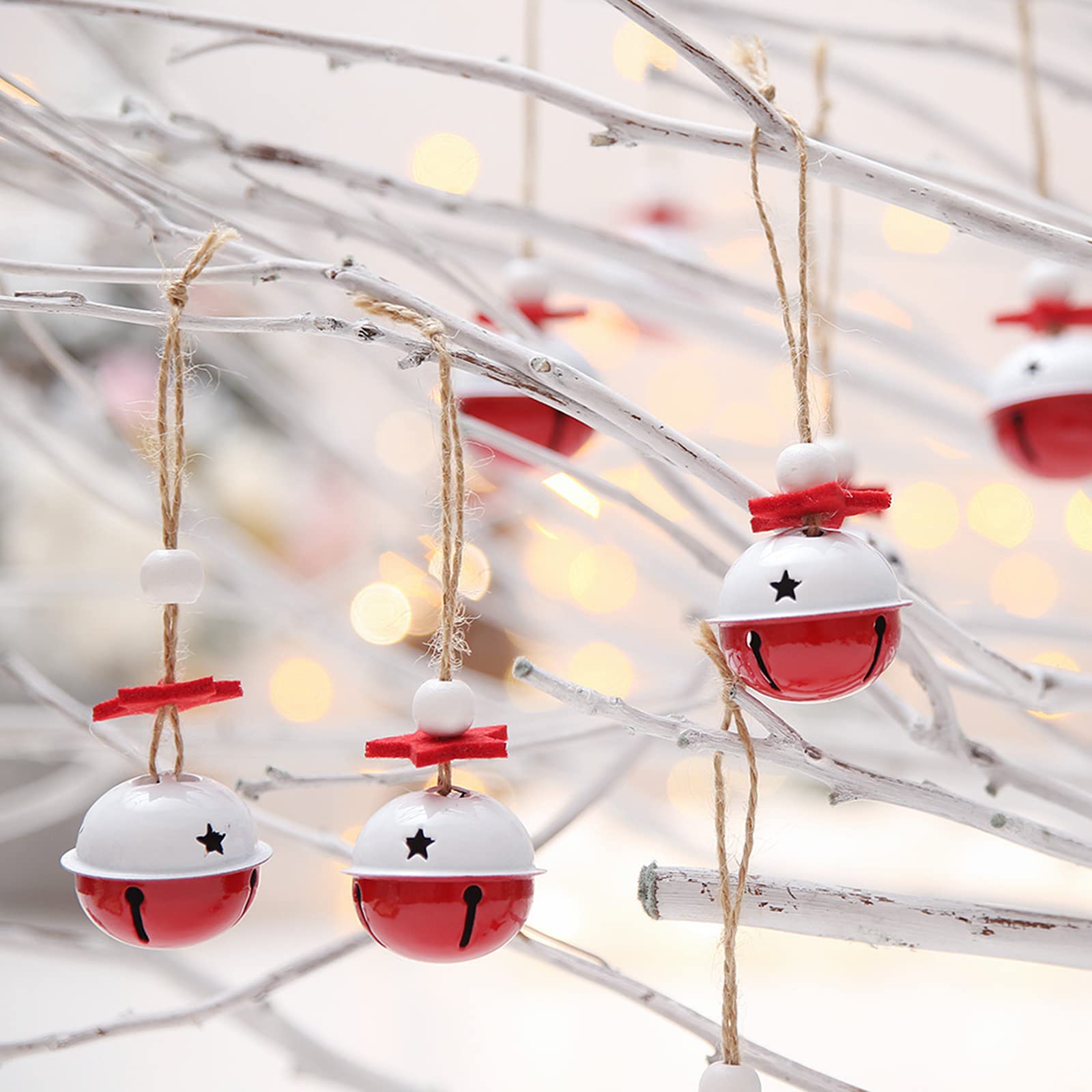 Ghirlanda Decorativa In Metallo (120 Cm) Campanelle E Agrifoglio Beige - Addobbi Albero Di Natale - Foto 6