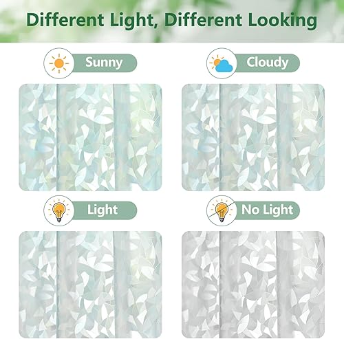 Miniatura 3 de AooHome Forro de cortina de ducha de 72 x 72 pulgadas, calcomanías 3D de EVA, diseño de patrón de vitrales, cortina de ducha estándar con ganchos, 5