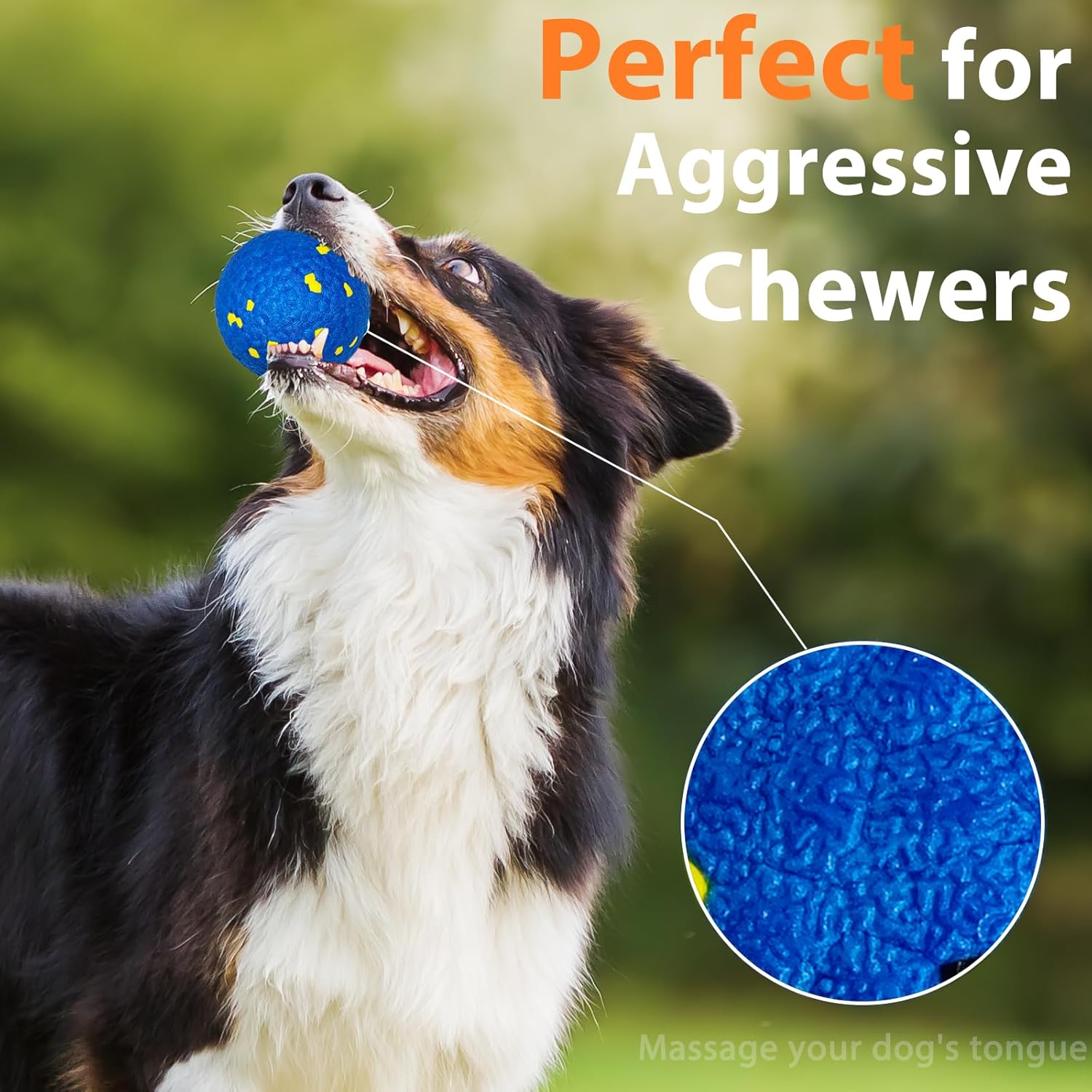 Beieverluck 12 Pack Dog Tennis Balls for Aggressive Chewers, Indestructible Dogs Toy Balls for Large Medium Small Dog Fetch Game, Water Play & Teeth Cleaning