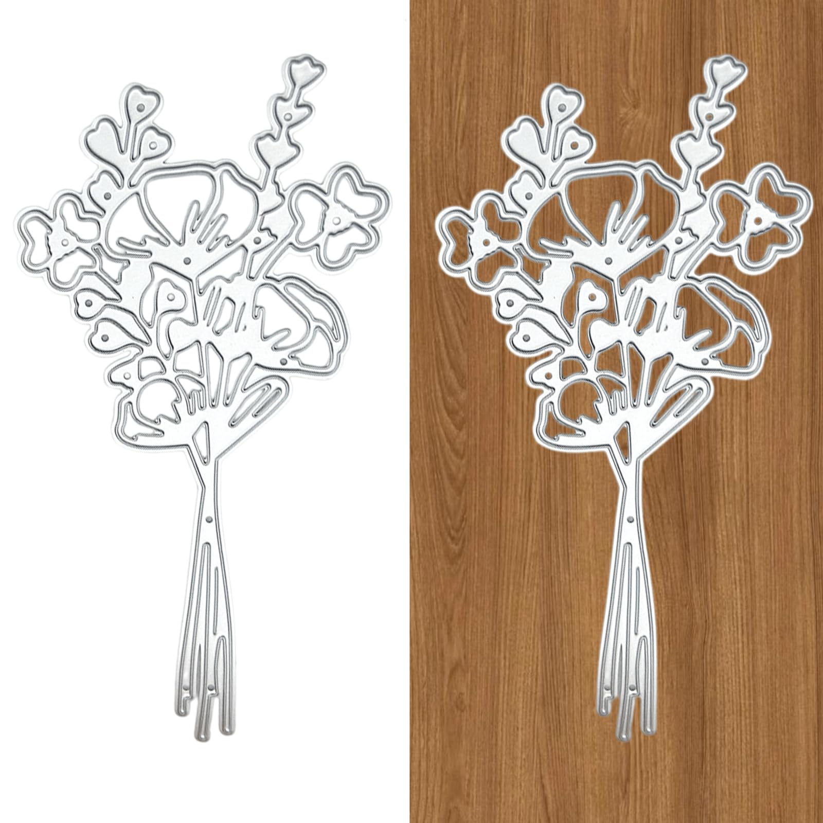 Matrice de découpe bouquet de fleurs en cœur pour scrapbooking