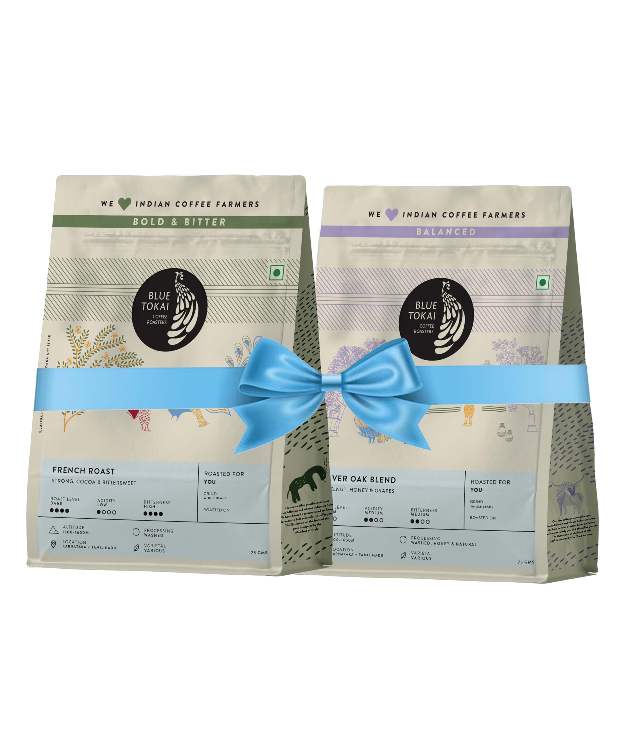 Blue Tokai Coffee Roasters Sampler Pack French Roast-Dark Roast & Silver Oak Café Blend - Medium Roast | Whole Bean | 100% Arabica Ground Coffee (75gm each, Pack of 2) (B0D33RD9RY) Amazon Price History, Amazon Price Tracker