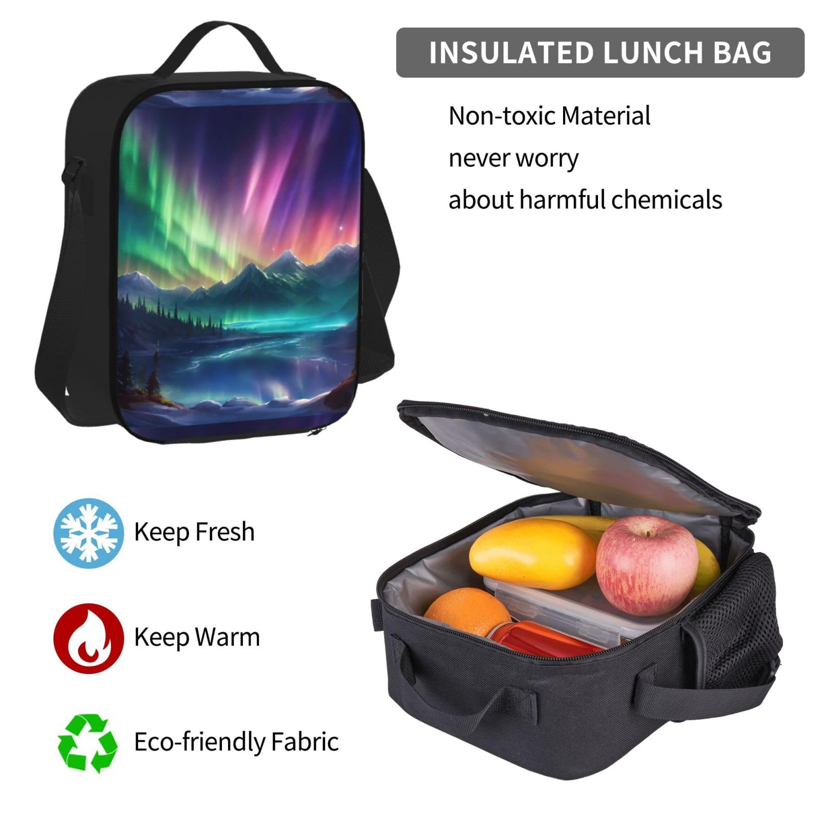 Zaino, borsa portapranzo, astuccio, set da 3 pezzi, per lavoro e