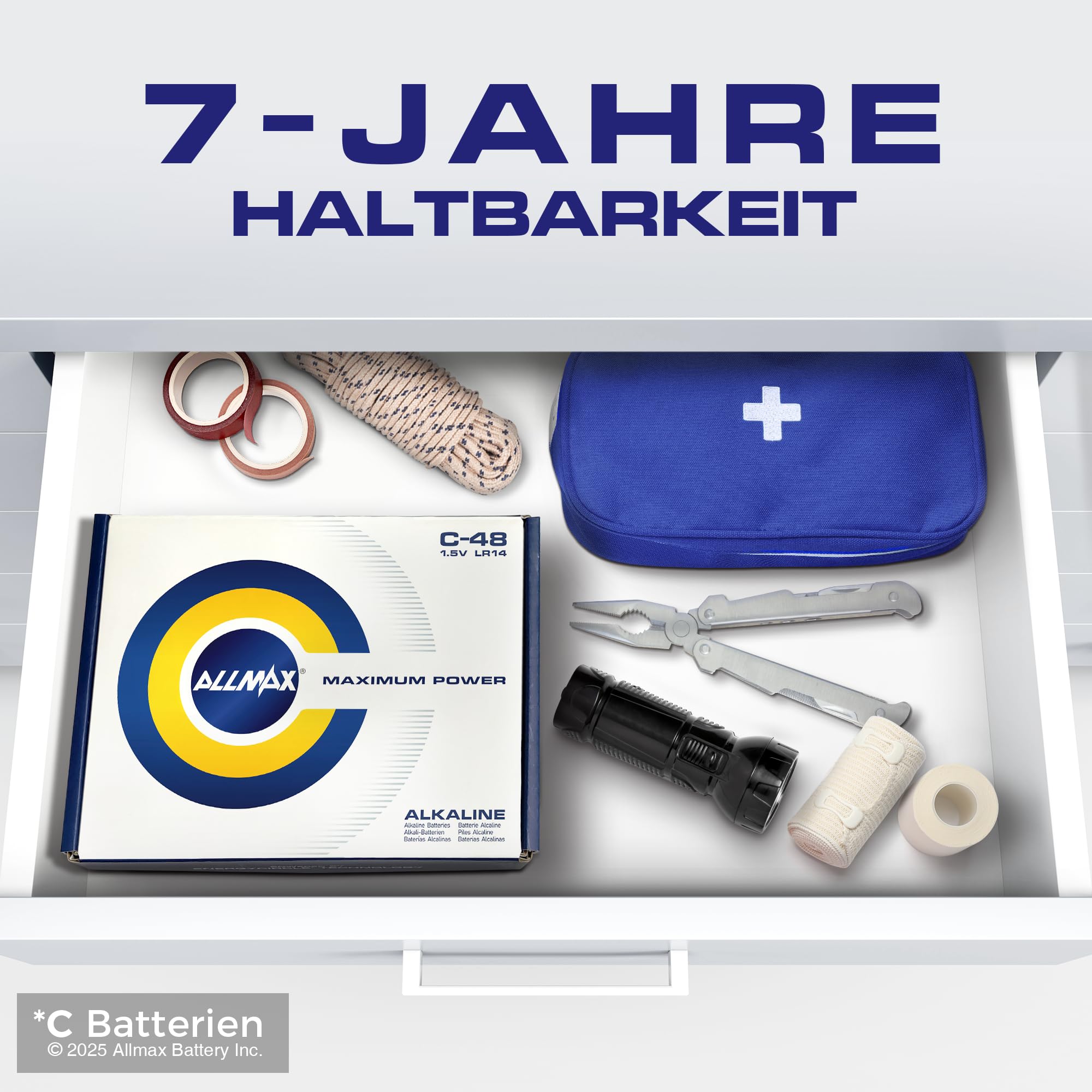 ALLMAX C Baby Alkaline-Batterien (LR14), Maximum Power, 48 Stück, 1,5 V