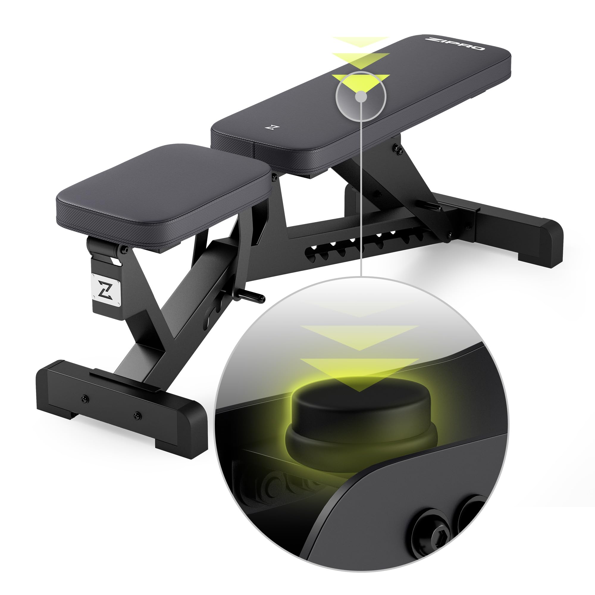 Zipro banco de entrenamiento plegable, banco de press de banca, banco de fitness, banco multifuncional para abdominales, equipo de fitness, banco plano, banco de pesas, estación de fuerza