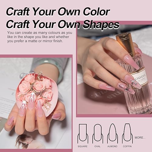 Miniatura 5 de Mobray Gel de extensión de uñas de polietileno de color rosa rosa de 2.16 oz, gel de uñas duro para engrosar la belleza de las uñas, gel acrílico de