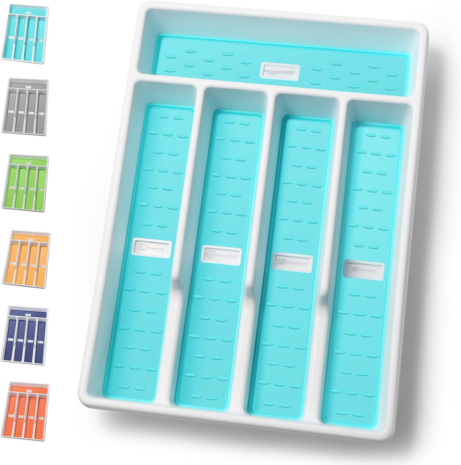 Silverware Organizer with Cutlery Icons，Silverware Tray