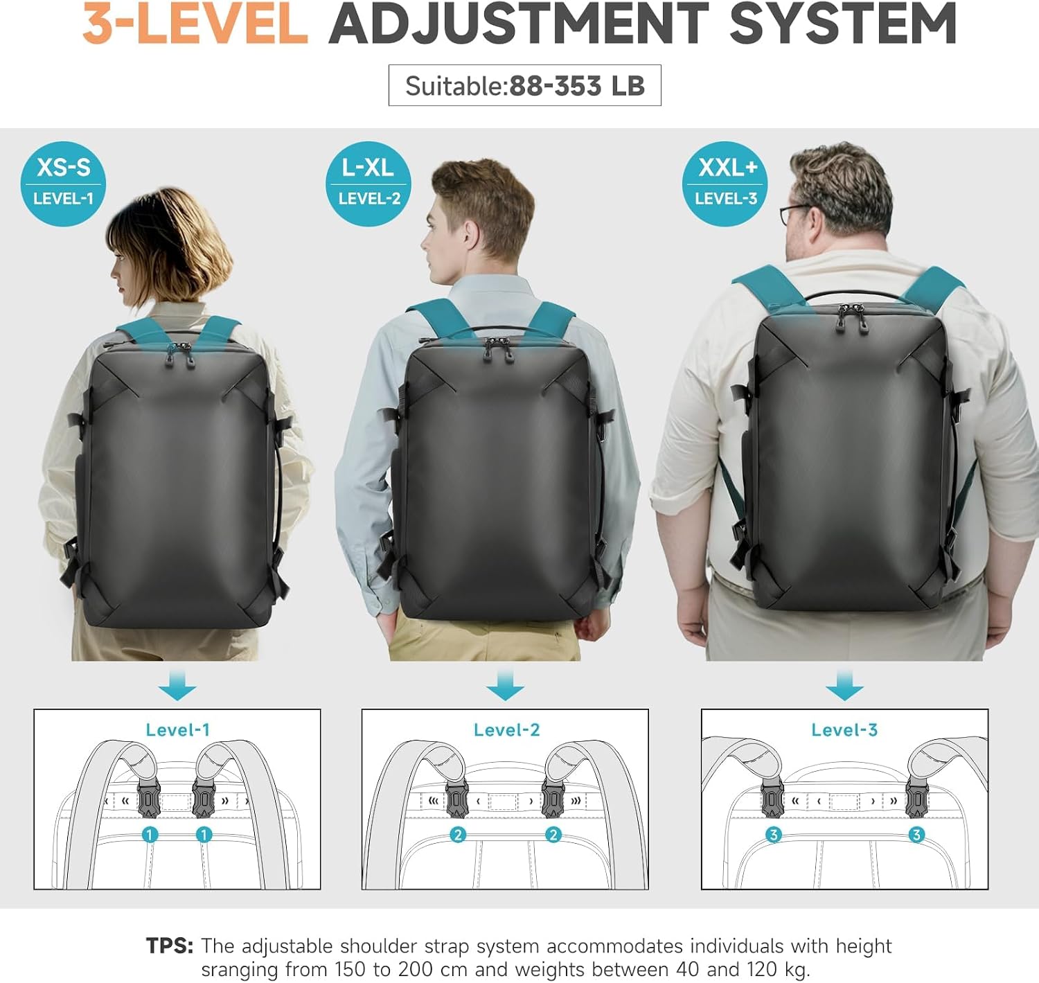 Travel Laptop Backpack for Men,40L Work College Backpack image 2