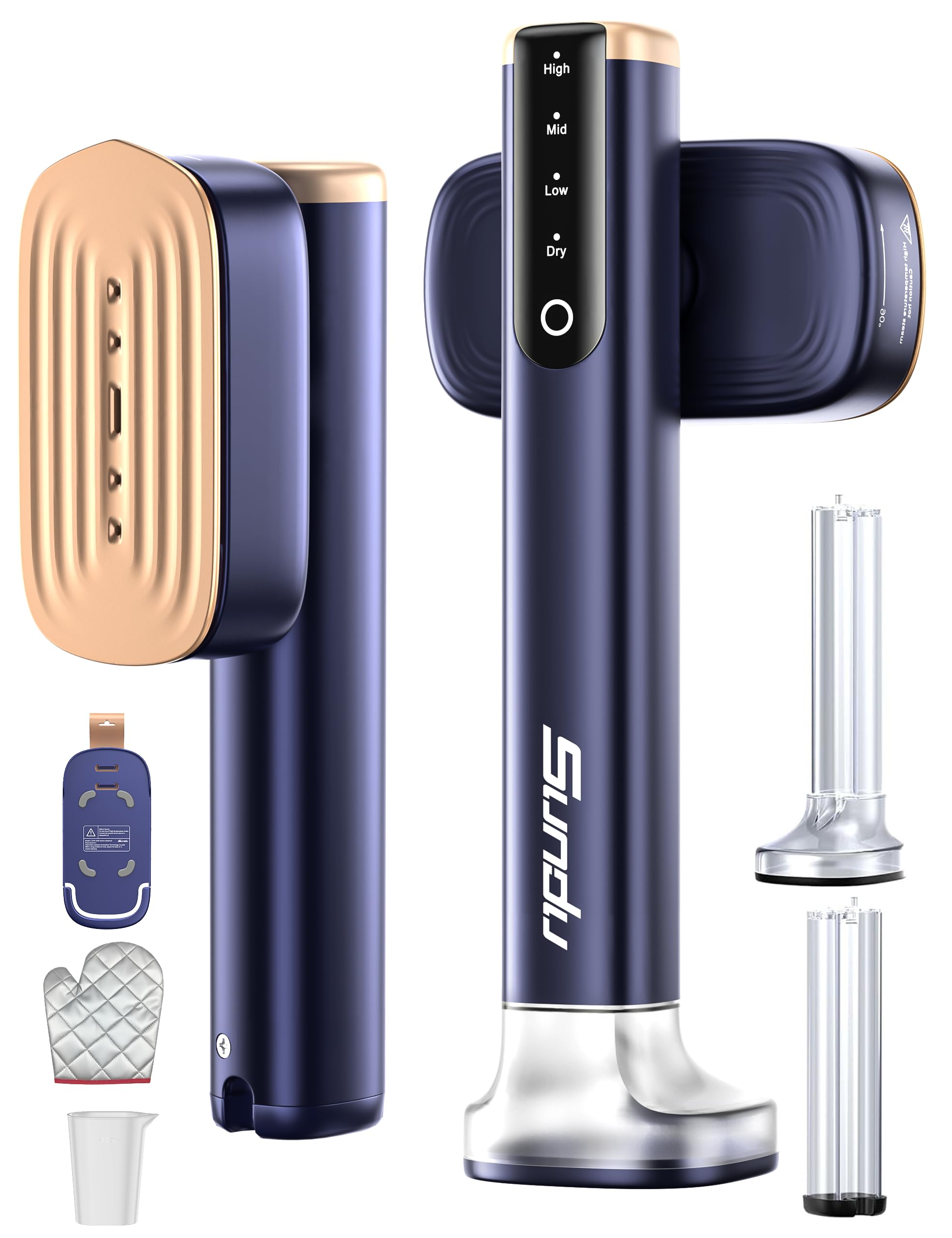 Photo 1 of Travel Steamer for Clothes,Sundu Portable Handheld Garment Steamer,15s Fast Heat-up,2 Water Tanks (180 ml and 100 ml),Steamer Ironing Gloves,45 Minutes of Continuous Ironing for Travel,Home Aqua Blue