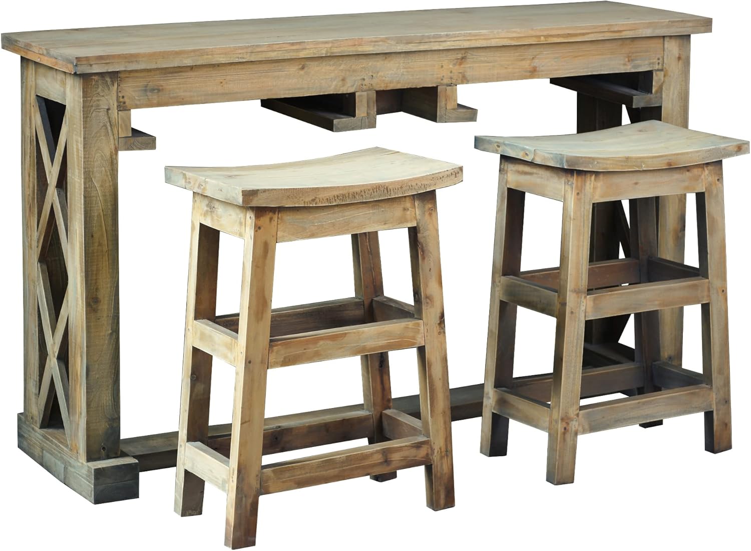 Sunset Trading Cottage 60" Rectangular Narrow Counter Height 3 Piece Dining Table