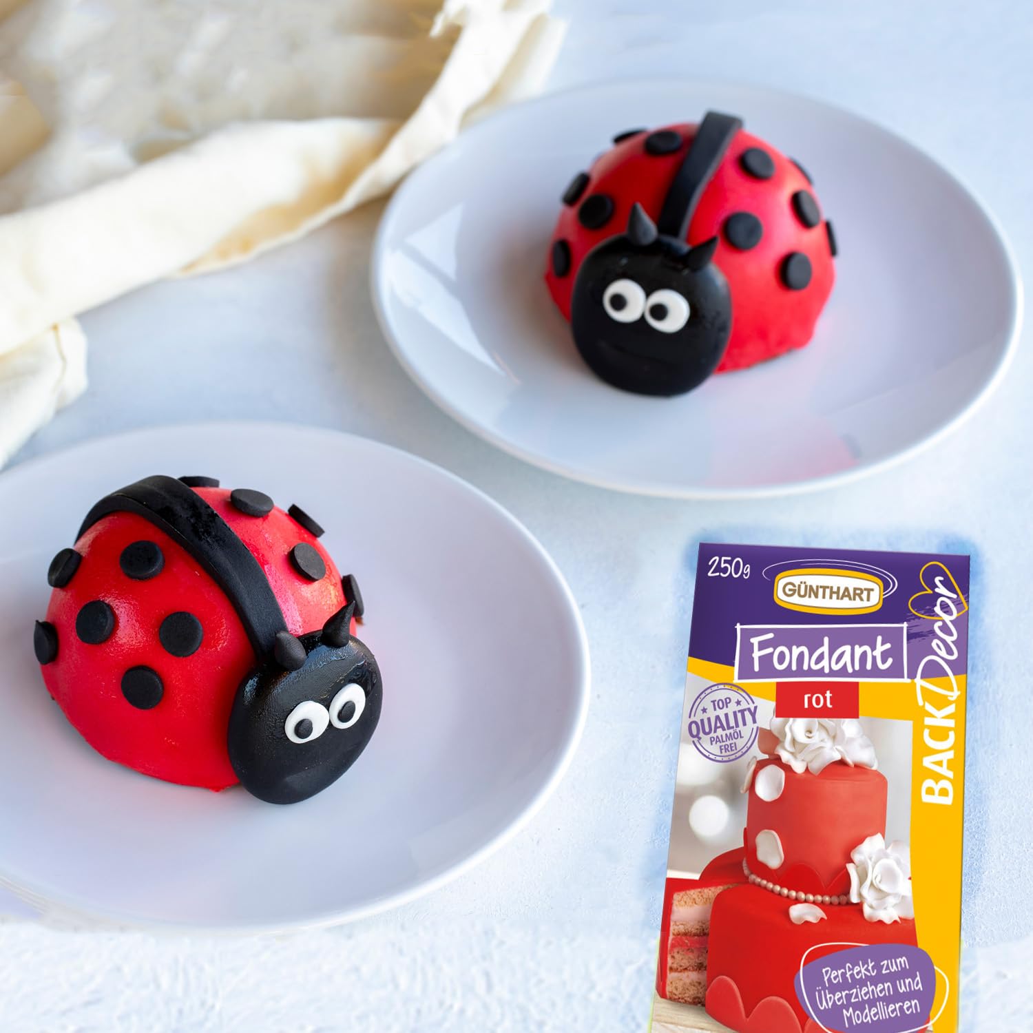 Günthart BackDecor Royal fondant czerwony | bez oleju palmowego | masa modelarska | miłość | Walentynki | Dzień Matki | (250 g)
