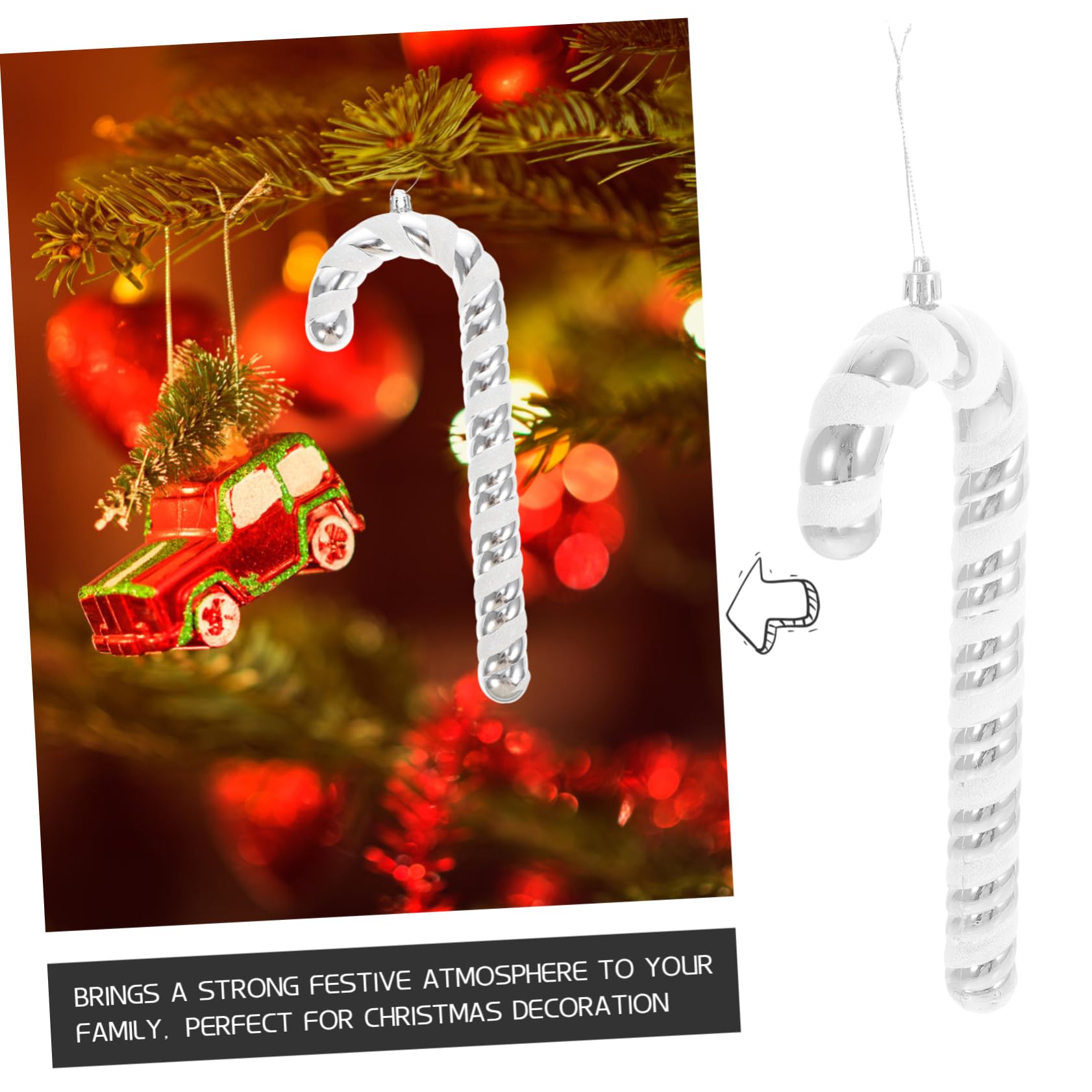 Cabilock 8 STK Weihnachtsstock Zuckerstangen Weihnachtsschmuck Weihnachten hängen Star for Christmas Tree Christbaum anhänger Weihnachtsbaum-Anhänger Weihnachtsbaumschmuck Plastik