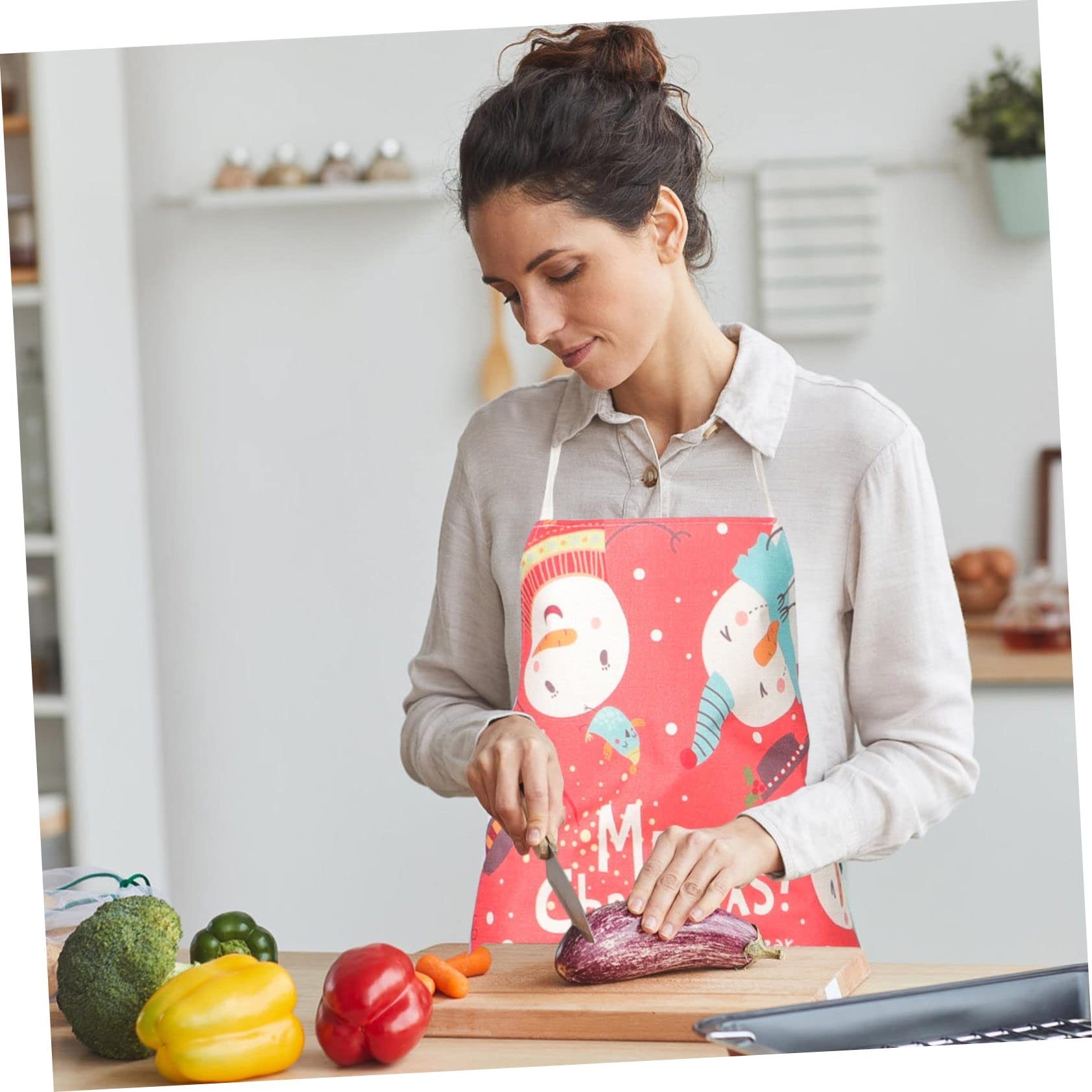 Alipis Lot De 4 Tabliers De Cuisine Pour Enfants Et Parents Motif Dessin Animé Pour Chef Noël 2 Pièces X 4
