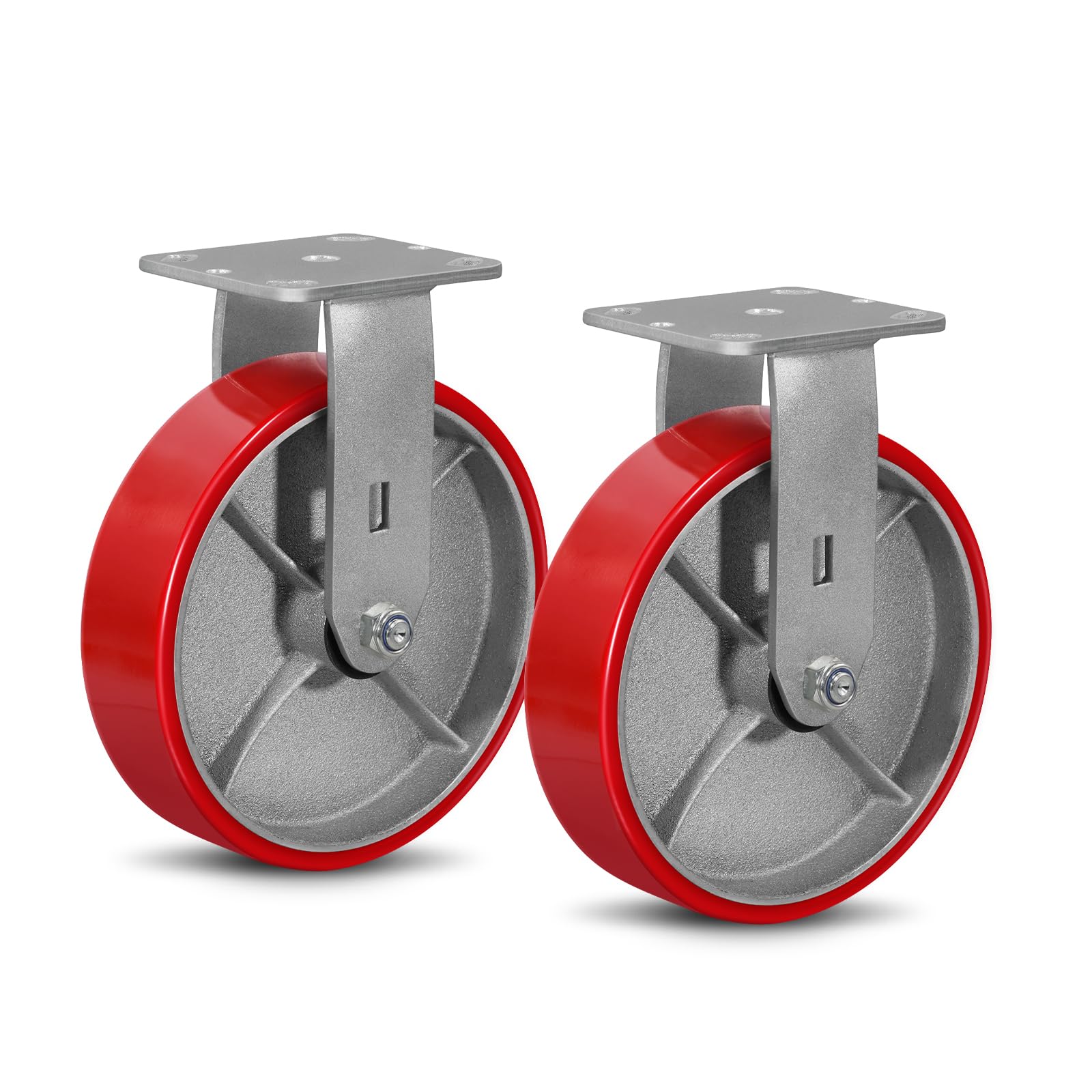 Heavy Duty Plate Casters - 4 Wheels, Brake & Swivel -25