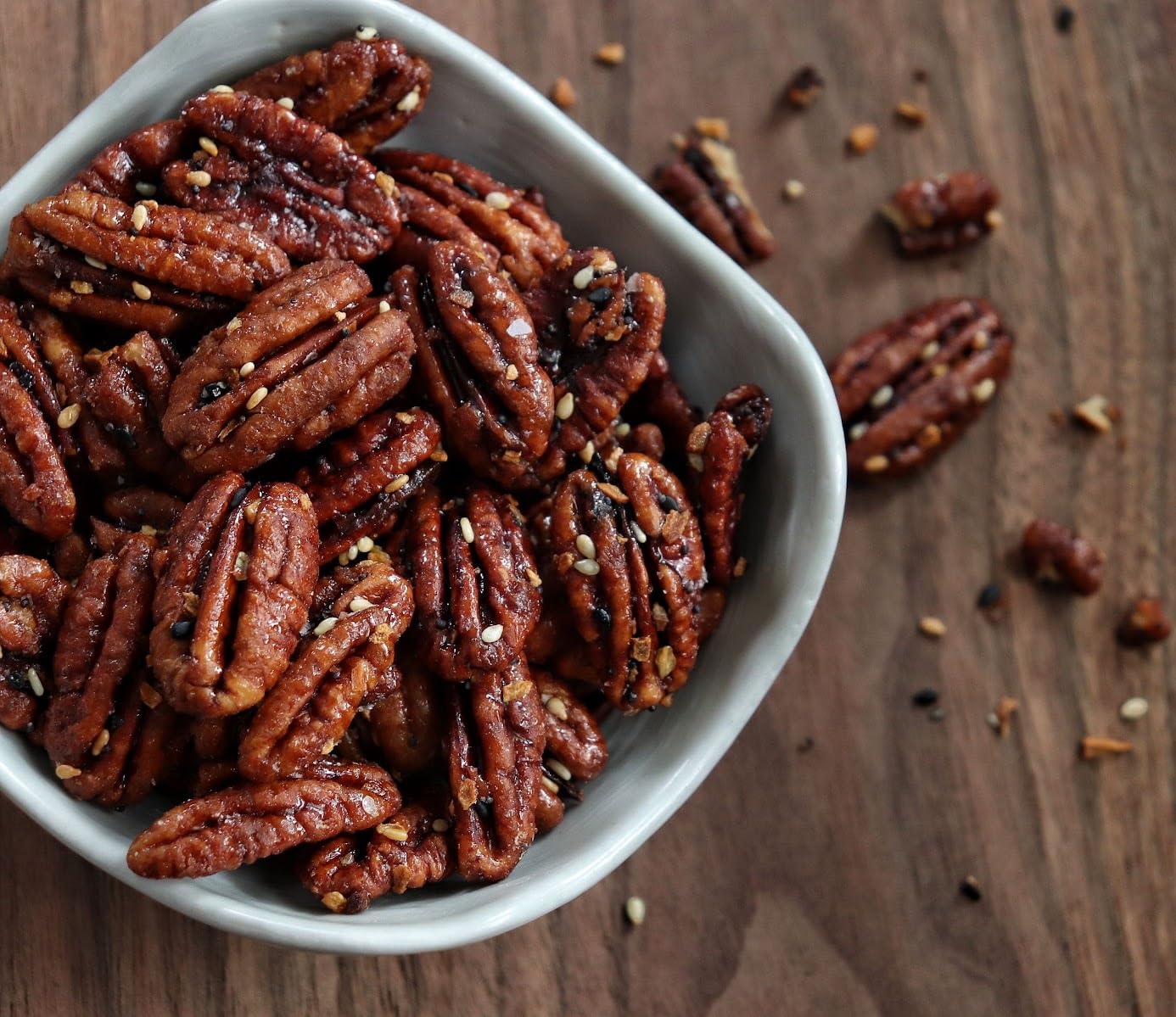 Fortune Favors Candied Pecans, Sweet and Salty Snack, Hand Crafted in Small Batches, USA-Grown (16oz, Everything)