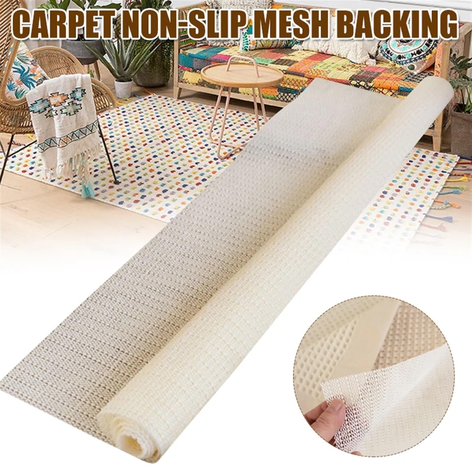Teppich Antirutschunterlage 3PCS Zuschneidbare Anti-Rutsch-Matte, Unterlage, Schutz, Tischbodenschutz, Mattennetz for Teppiche, Teppichgreifer, Anti-Rutsch-Teppichmatte, Heimdekoration(70x180cm)