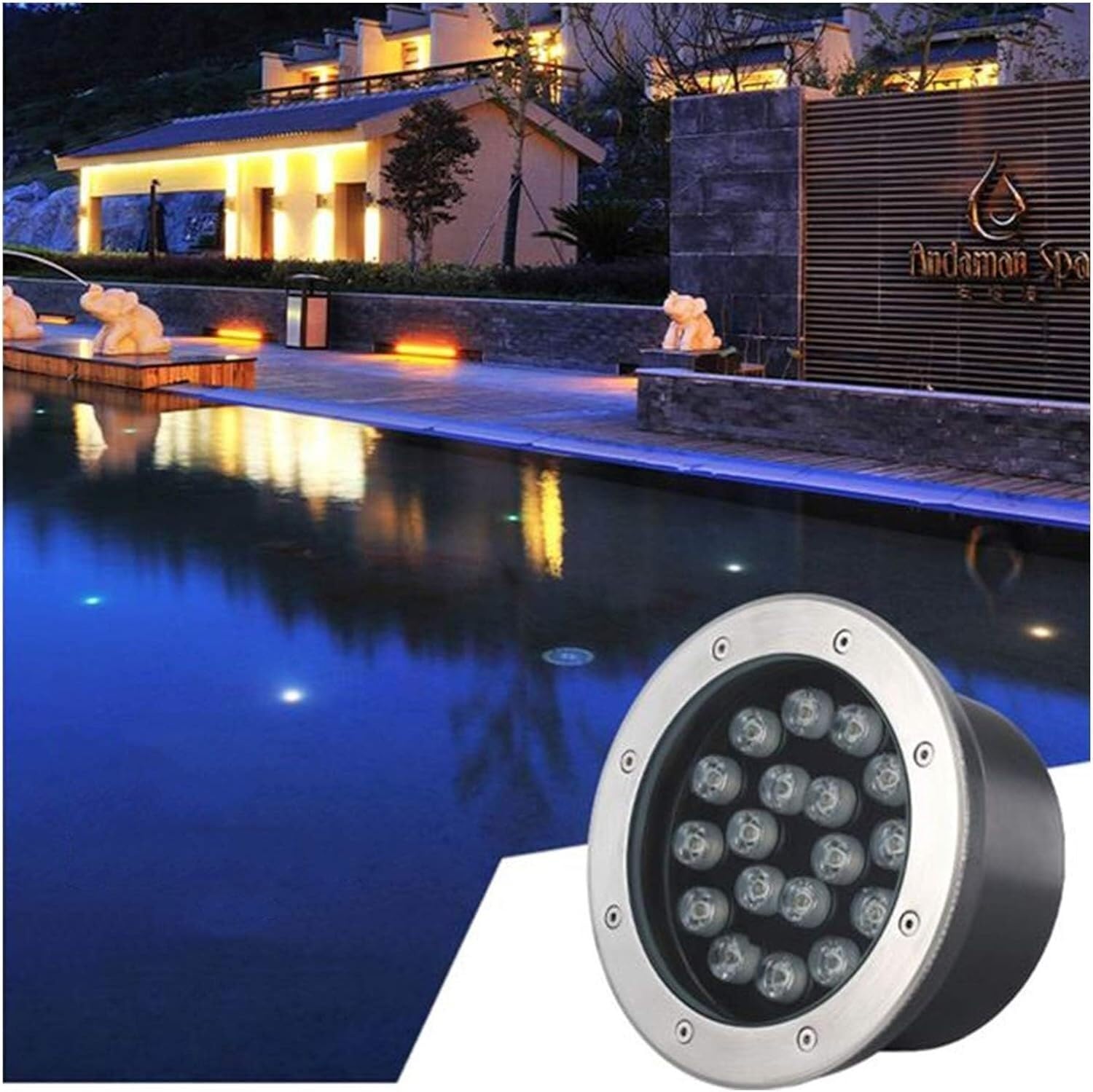 Projecteur de paysage encastré anti-corrosion en acier inoxydable pour piscine extérieure