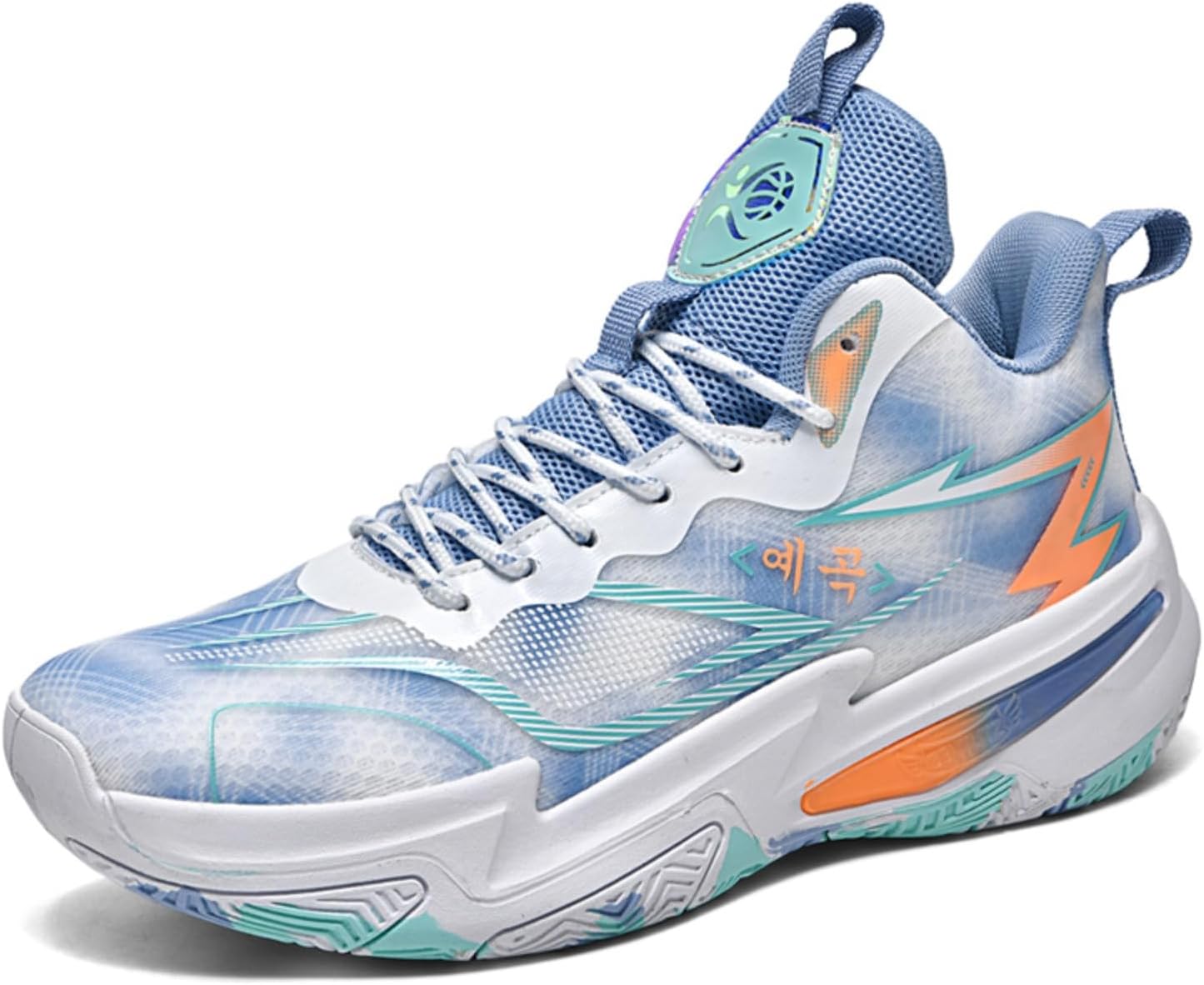 Men's Soft-Soled, Cushioned, Comfortable Leather High-Top Lace-Up Basketball Shoes, Non-Slip, Stylish Athletic Shoes Suitable for School Basketball, Training, and Running.