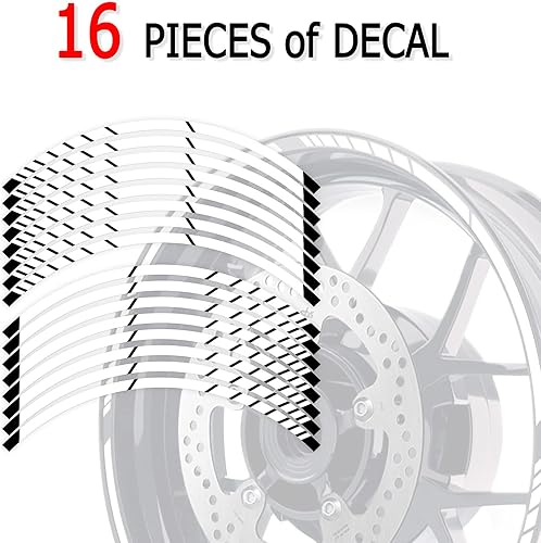 Vista 62 de MC MOTOPARTS Pegatinas de llanta exterior de 17 pulgadas C02B compatibles con YZF R125 MT125 MT07 MT10 MT25 FZ25 MT03 (rojo)