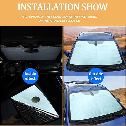 Miniatura 7 de Daeiclru Parasol para parabrisas de automóvil compatible con Subaru WRX 2015-2024, reflector plegable de rayos UV, parasol para ventana de