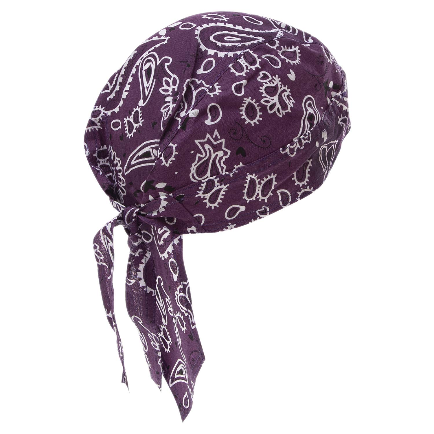 Bandana.com Purple Paisley Doo Rag Outdoor Essentials Head Wrap 100% Cotton